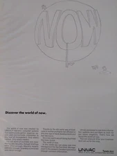 Sperry Rand UNIVAC Computer Print Ad Original Rare Vtg 1970 Lake Success NY 