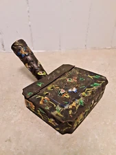 Antique Chinese Cloisonné Brass & Enamel Silent Butler Silk Iron Ash Tray
