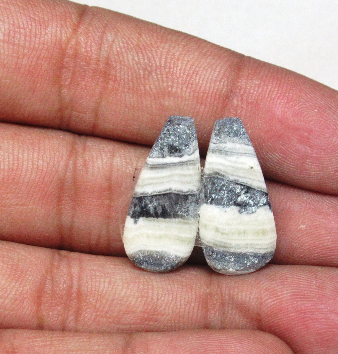 stone-ga.様 Natural Zebra Calcit Cabochon Fancy 19.30 ct Matching Pair