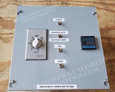 Powder Coat Oven Electrical Control Box, 240V, Timer, Up to 4 - 3000watt heaters
