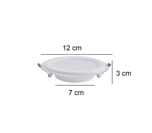 Faretto a Incasso LED Rotondo Vetro Bianco 9w Luce Naturale Alette Molla - Foto 4 di 6