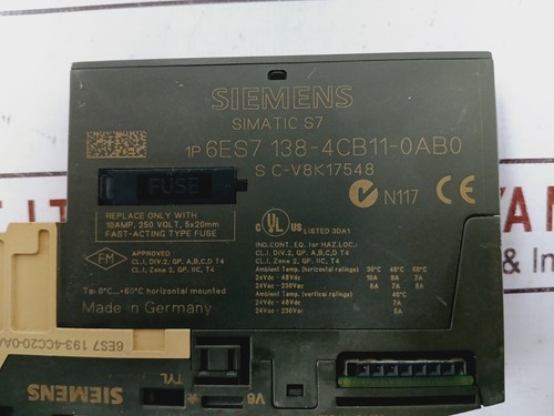 Siemens 6ES7138-4CB11-0AB0 Simatic Moduł mocy z listwą zaciskową 193-4CC20-0AA0 - Zdjęcie 5 z 8