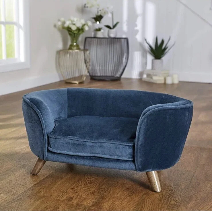 Enchanted Home Pet Romy Pet Sofa 26.5" L X 16" W X 12" H - Stone or Peacock - Image 2 of 4