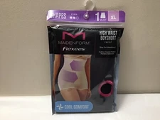 NWT Maidenform Flexee XL Black High Waist Boyshort F82107 Shaper Cool  (G12-5)