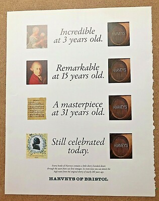1991 Vintage Werbung HARVEYS OF BRISTOL VINTAGE SHERRY DRY MEDIUM CREAM