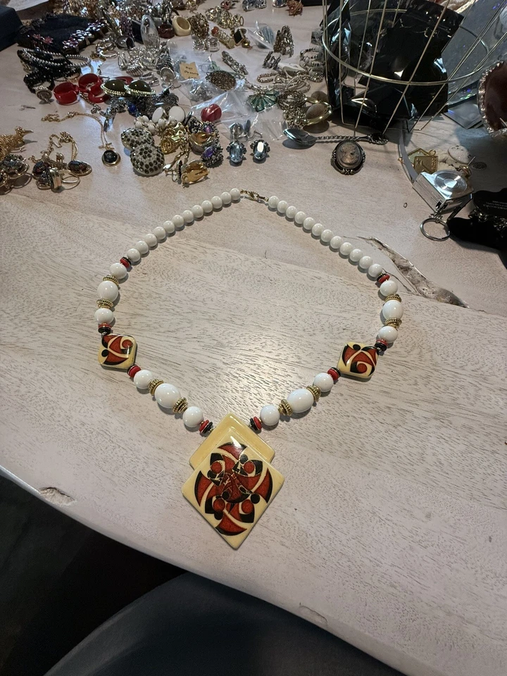 Collar de peces de porcelana Lee Sands vintage Foto 3 de 4