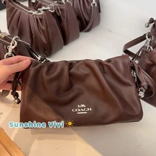 NWT Coach Faye Shoulder Bag CV529 Leather Wear 3 Ways Silver/Maple