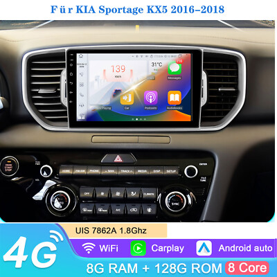128GB Autoradio Android 14 Carplay GPS Navi WIFI 4G Für KIA Sportage KX5 2016-19