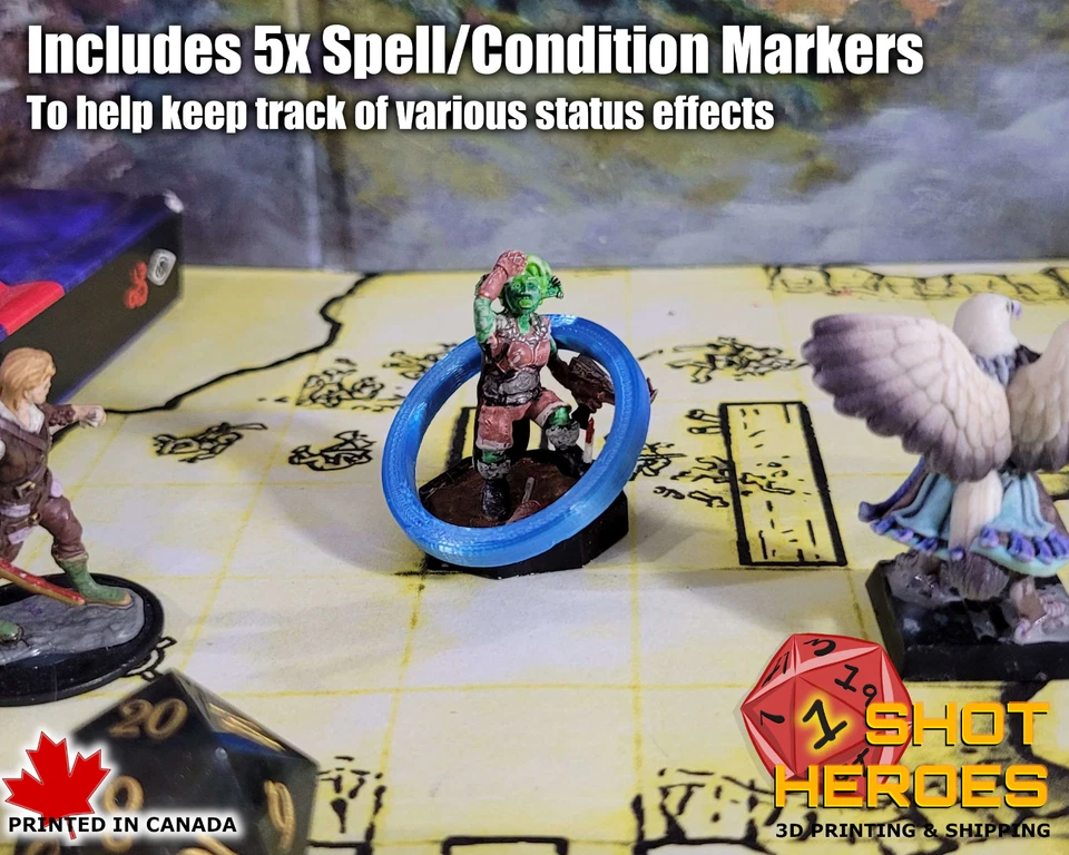 14 peças modelos de feitiço D&D AOE e marcadores de efeito de status (área de efeito) - Imagem 2 de 4