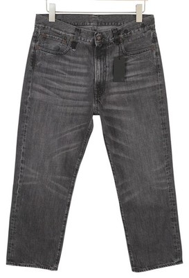 R13 Boyfriend Damen Jeans 26 Wilson Schwarz Gewaschen Verblichen Gekürzt Knöchel