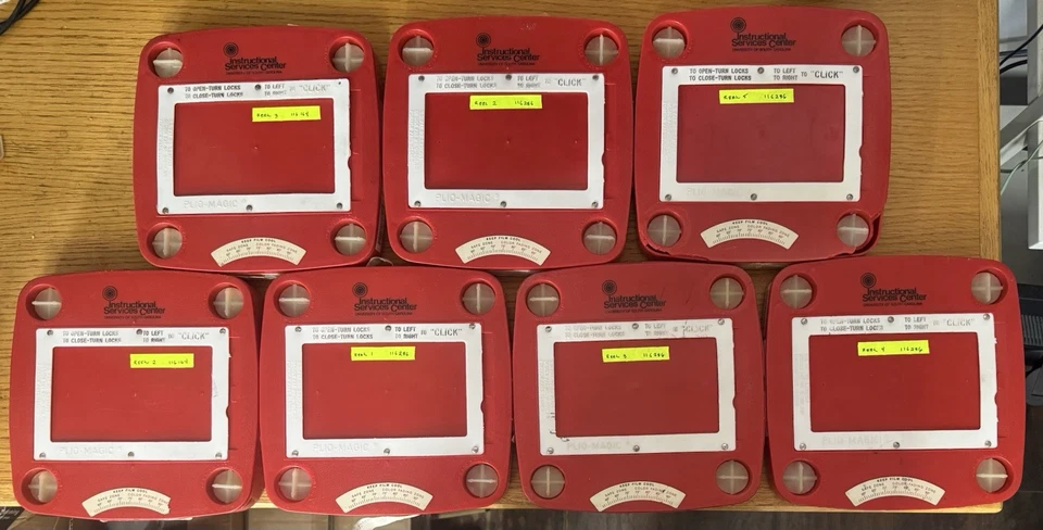 CARRETES DE PELÍCULA METÁLICA VACÍA 7 - 16mm 400' películas de corona + caja de almacenamiento plio magic Foto 2 de 4