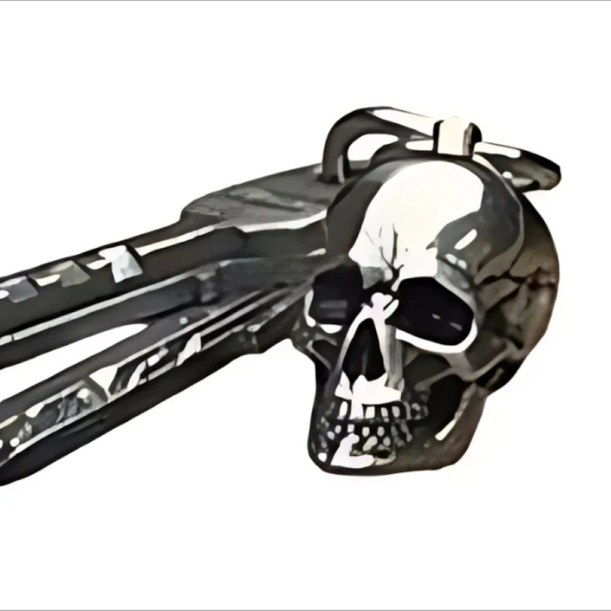 Skull Keychain Steely Heavy Metal Bike Accent