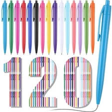 120 Pcs Art Pastel Retractable Gel Pens, 1.0mm Black Ink, Bulk, Aesthetic