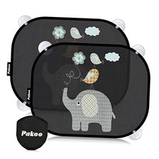 Car Sun Shade for Baby with UV Protection, 2 Pack UV Protection Elephant