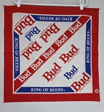 Vintage Budweiser 50/50 Bandana King Of Beers All Over Print Made In USA (K4)