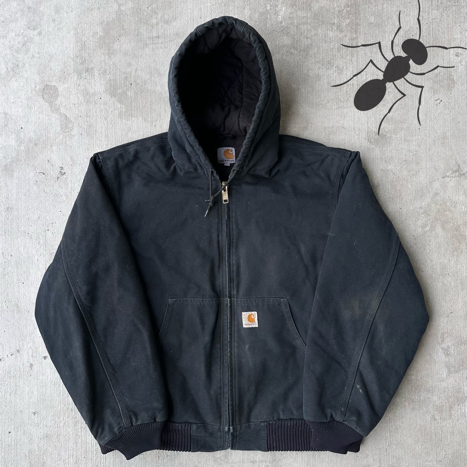 Vintage Y2K Carhartt Black Workwear Jacket Retro Style