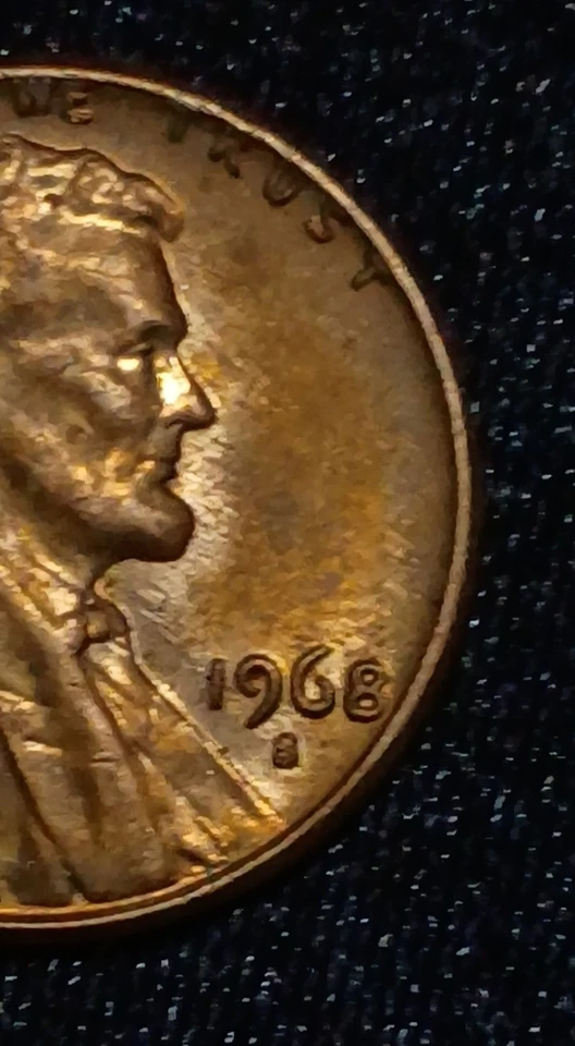 1968 S Over D Error One Cent Lincoln Penny - Image 3 of 4