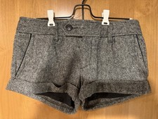 American Eagle Tweed Wool Blend Lined Dress Shorts Womens Size 6 Black Pockets