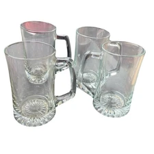 Clear Heavy Duty Glass Beer Mugs 12oz Set of 4 Home Kitchen Accessories