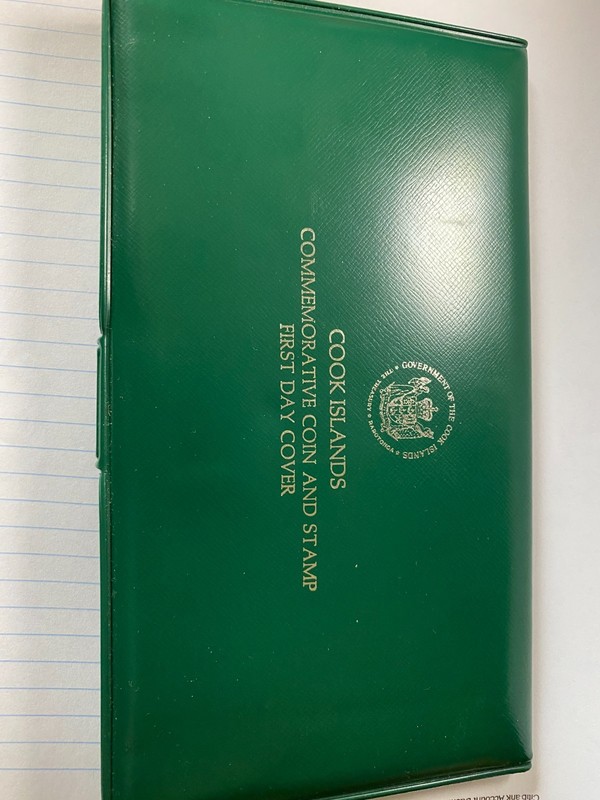 COOK ISLANDS SILVER 5 dollars PROOF 1977  FIRST  day ISSUE