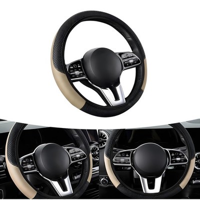 awlbed 1 PC Car Steering Wheel Cover, 14.96'' Elastic Non-Inner Ring Beige 
