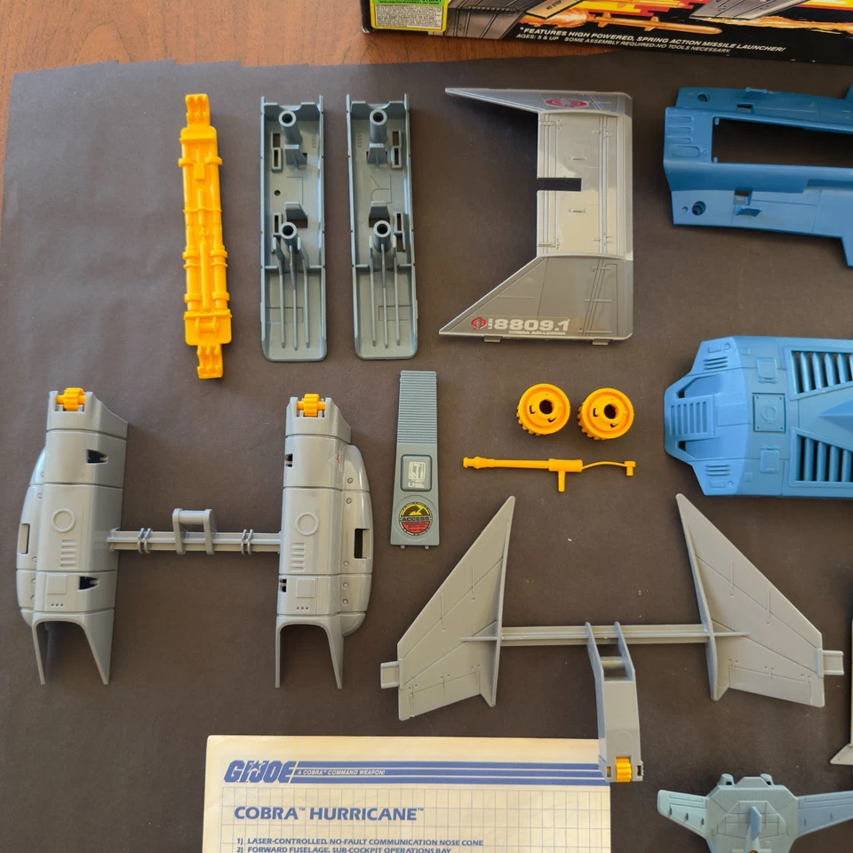 1990 HASBRO GI JOE COBRA HURRICANE VTOL JET w/ BOX & BP 100% COMPLETE NM+/MT- - Image 2 of 4