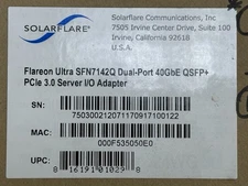 Solarflare Flareon Ultra SFN7142Q Dual Port QSFP+ 40GbE PCIe 3.0 I/O Adapter