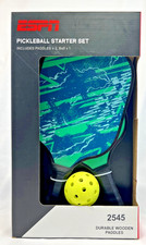 ESPN Pickleball Starter Set 2 Paddles Ball Wood Beginner Set ESPP199