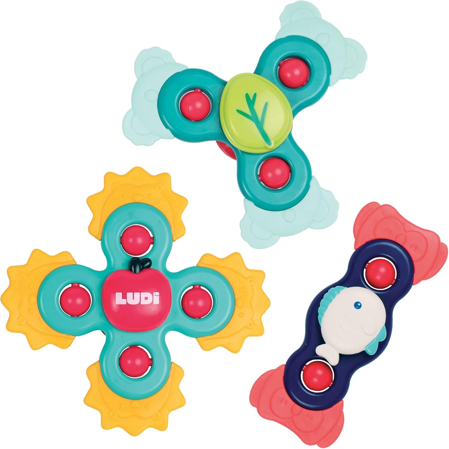 Jouets rotatifs à ventouse Ludi pour calmer les poussées dentaires de bébé