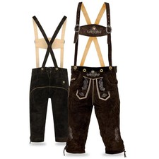 Bavarian Knee-Length Lederhosen for Men - Designed in Germany - Genuine Leath...