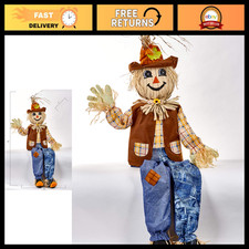 60" Life Size Harvest Sitting Scarecrow - Outdoor Halloween Decor, Yard Decorati