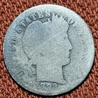 1892 O Barber Dime 10C Silver Coin AG/G Details Semi-Key Date 90% Silver