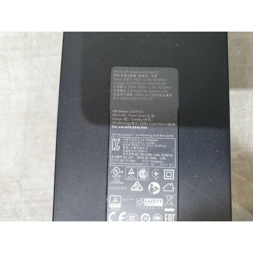 Microsoft A13-203P1A AC Adapter Power Supply Black 12 Volt 16.5A for Xbox One - Image 4 of 4