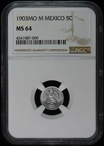 1903MO M MEXICO 5C NGC MS64