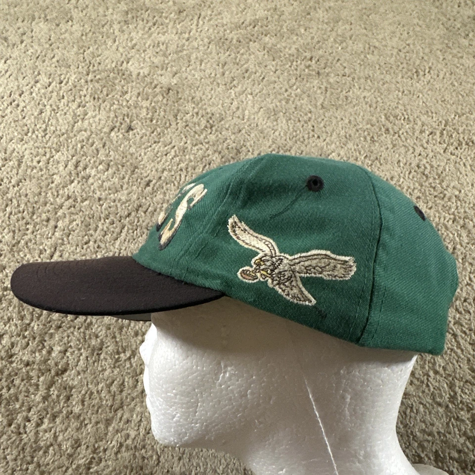 De Colección Philadelphia Eagles Gorra Hombres Verde Negro Drew Pearson Script NFL 90s Foto 3 de 4