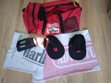 Vintage Marlboro Adventure Team Lot – Duffel Bag, Beach Towel, Hats & Flashlight