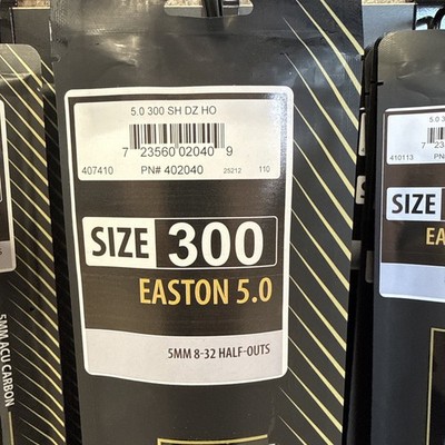 Easton 5.0 Shafts - 300 Spine /Halfouts - 12pk