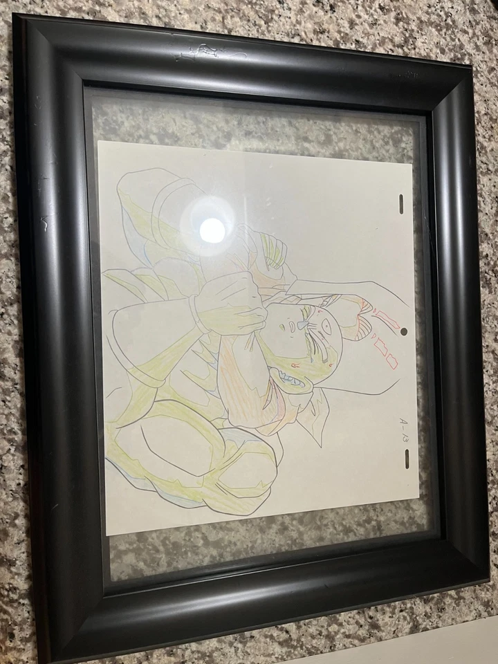 Dragonball z: Android 17 & Tien animation genga Not Anime Cel + Black Frame - Image 3 of 3