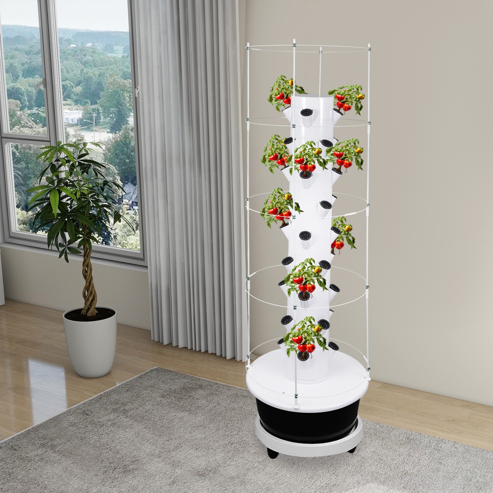 9 Layer 36Pot Vertical Hydroponic Garden Tower System Aeroponics Home Grow Kit