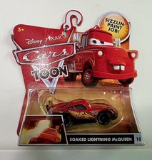 NISB Mattel Disney Pixar Cars Toon Soaked Lightning McQueen 1:55 Diecast Car