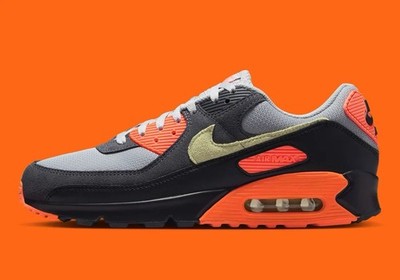 Nike Air Max 90 Smoke Grey Hyper Crimson Running Sneakers DM0029-018 Men's Sizes