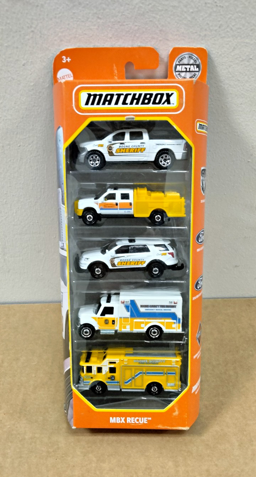 Matchbox MBX Rescue 5-Pack Ford Explorer Boone County Sheriff 1:64 ...