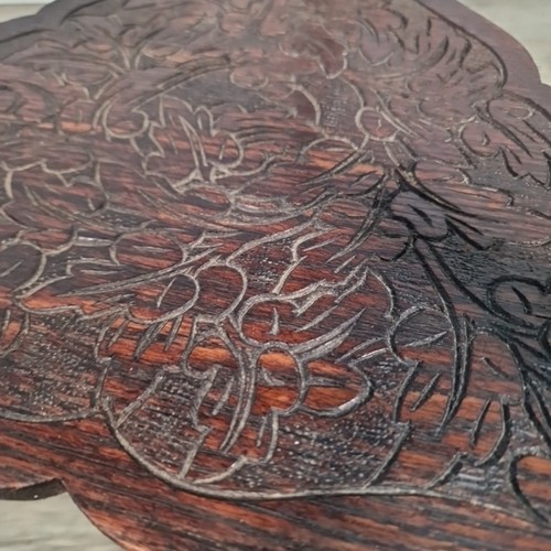 Antique Carved Oak Nonagonal Table – Arts & Crafts Side Lamp Table Liberty & Co - Picture 19 of 24