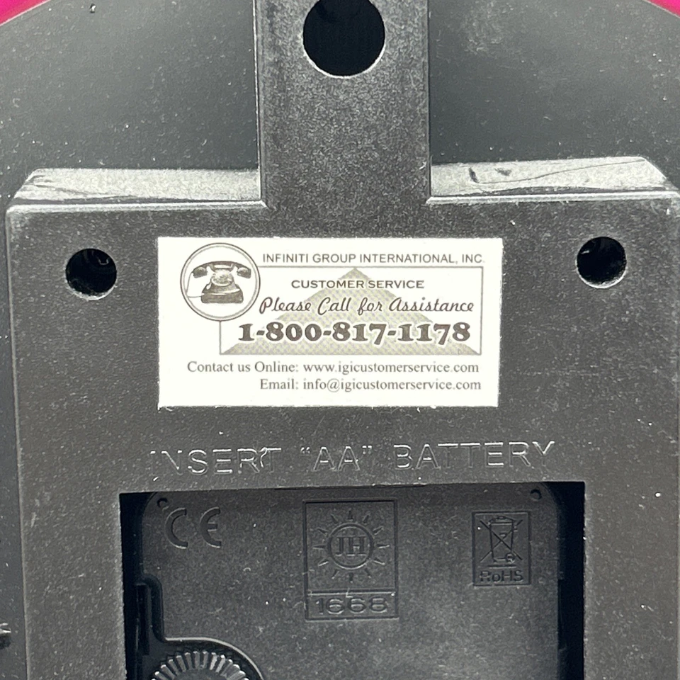 Reloj de Pared Eléctrico Rosa Neón Iluminado Esterlina y Noble con Cable de Alimentación Probado Foto 3 de 4