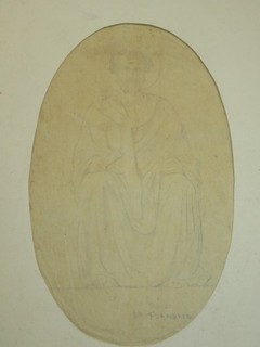 att. Hippolyte FLANDRIN (1809 1864) DESSIN SAINT HOMME PROJET EGLISE NIMES 1845