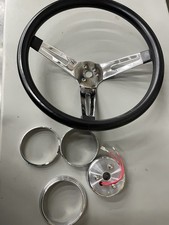 65-69 Ford Mustang Steering Wheel Black On Chrome 13 12 Mustang With Mount Hub