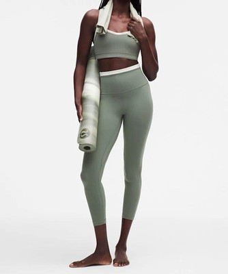 lululemon Align Super-High-Rise Pant 25'' Trim 0 NWT Willow Leaf/Light Ivory