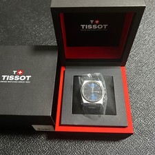 Tissot PRX T137.410.16.041.00 Quartz Watch 40mm Blue Dial Leather Strap Unused