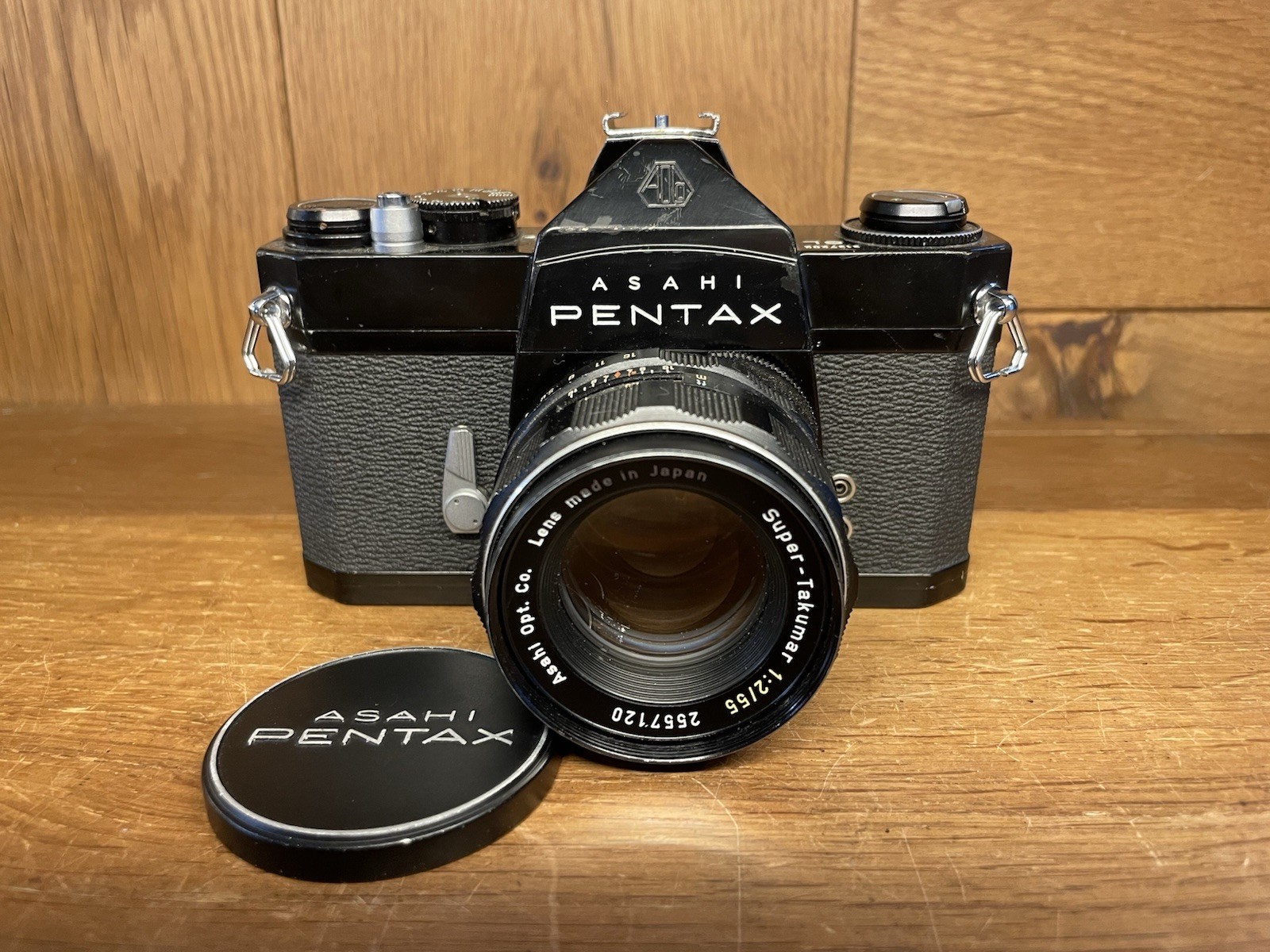 Rare Black : Near Mint Pentax SL Film Camera Super Takumar 55mm F/2 From Japan