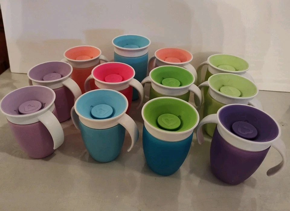LOT of 12 Munchkin  Miracle 360 Sippy Training Child Cups EUC - Image 2 of 4
